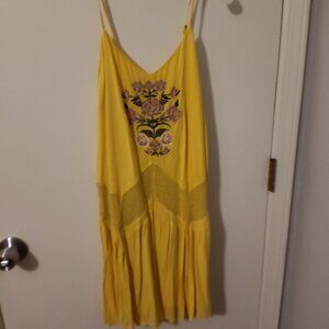 Size XS - Yellow Floral Spring Dress